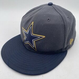 Dallas Cowboys Hat New Era 59fifty Gray Blue Star Fitted Size 7 3/8 Cleaned